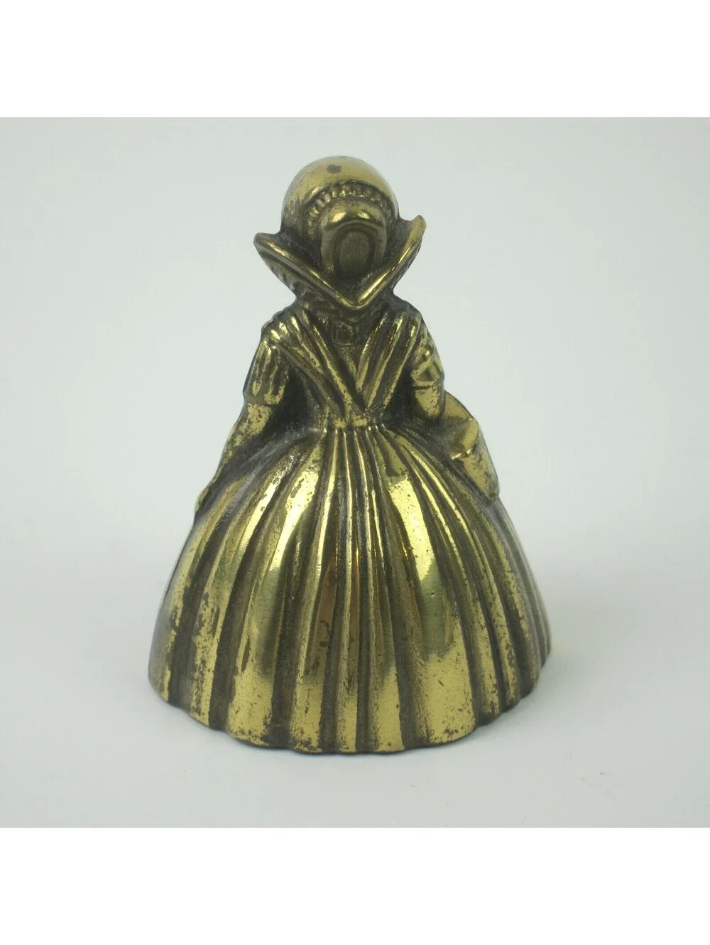 Vintage Brass Bell Crinoline Dress Victorian Lady Tea Table Bell Made in England